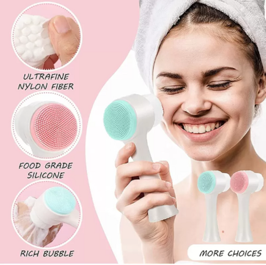 2 In 1 Face Brush, Facial Cleansing Brush, Face Cleaning Brush, Silicone Face Cleanser, Facial Cleansing Brush, Portable Face Cleaning Massage Tool, Facial Brush, Exfoliator, Facial Polish and Scrub, Face Massager