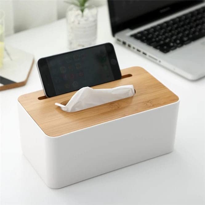Tissue Box Holder with Mobile Holder Storage Box Container for Home and Office Use