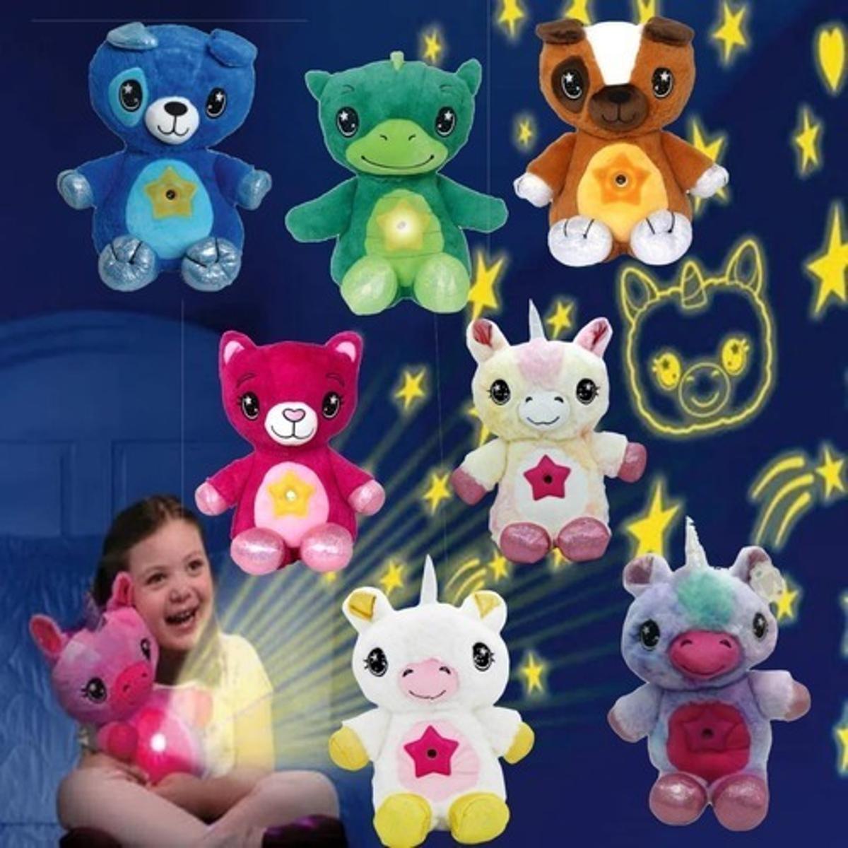 Star Belly Dream Lites with Music Stuffed Plush Toy With Star Night Light Projector Starry Galaxy In Belly Comforting Toy Night Light Cuddly Christmas Gifts for Kids Children