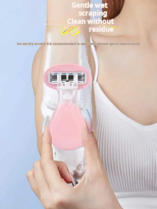 Portable Travel Razor Case Shaving Kit Comfortable Mini Ultra Smooth Hair Removal Razor 55° Rotatable Head Women Razor with Aloe Vera