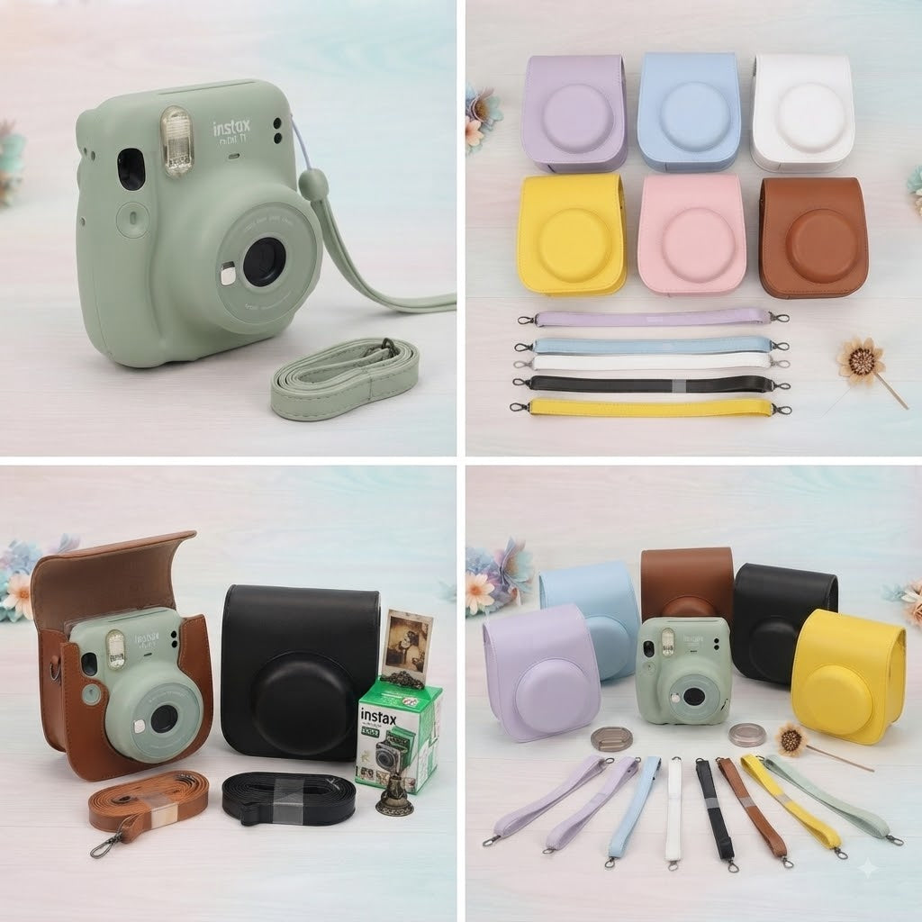 Fujifilm Instax Mini 11 12 13Cover - Trendy Retro Look PU Bag for Instax Lovers