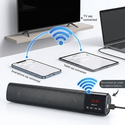 Kisonli LED-800 Bluetooth Soundbar Speaker – Rechargeable Wireless Speaker with LED Display