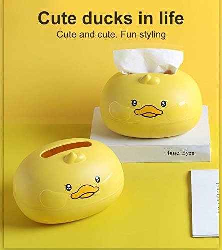 Creative cartoon cute yellow Duck Tissue paper box plastic tissue case container towel napkin tissue holder home, tissue holder for kids, tissue holder for bedroom