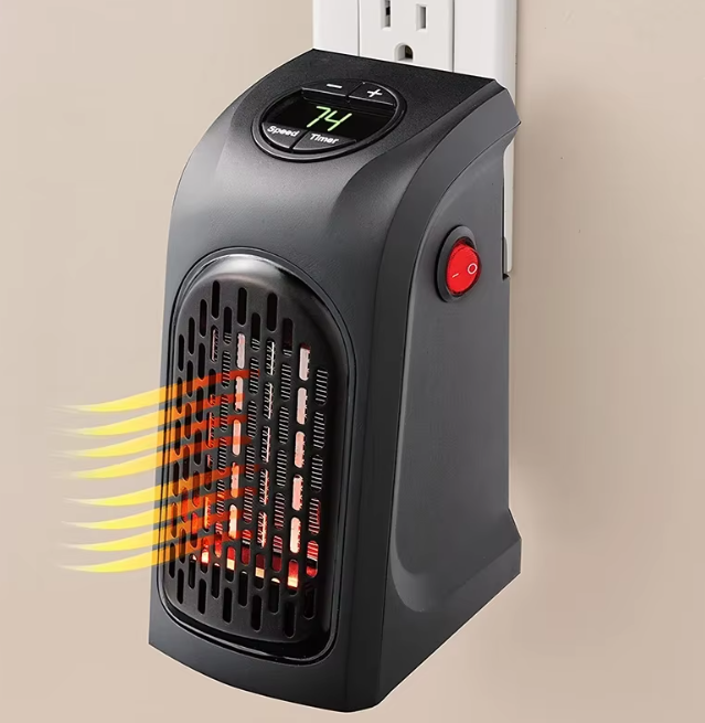 Portable Mini Handy Heater, Handy Heater Compact Digital Electric Heater Fan Wall-Outlet Heater For Room