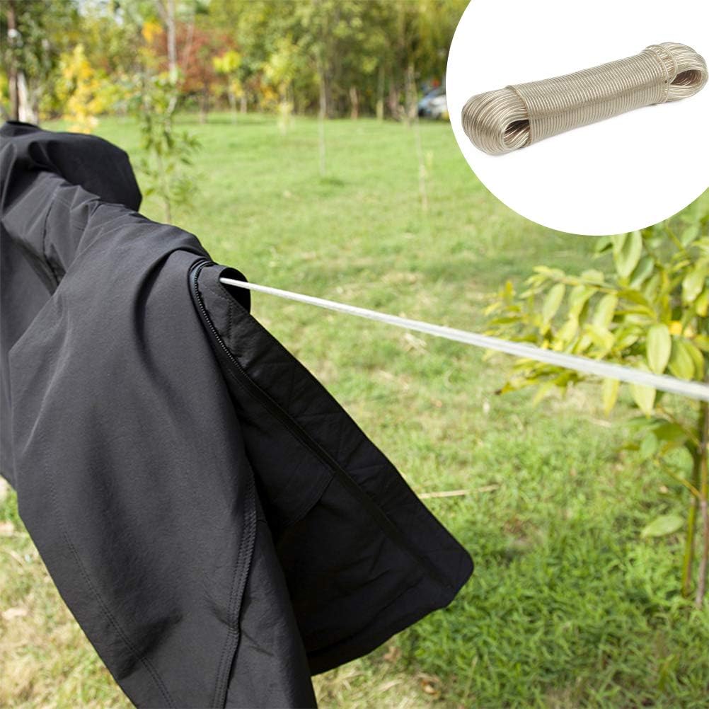 Clothesline Rope with Plastic Coating Heavy-Duty Steel Cable Rope - 20Meter