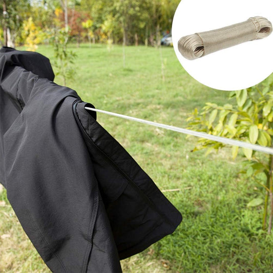 Clothesline Rope with Plastic Coating Heavy-Duty Steel Cable Rope - 20Meter