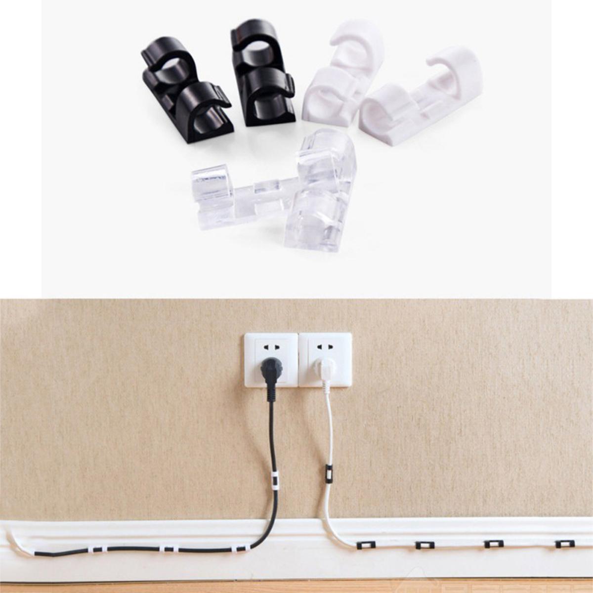 16 pcs Self-Adhesive Cable Clips Organizer Drop Wire Holder Cord Management
