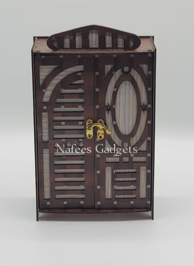 Luxury Wooden Jewelry Box with 5 Compartments - Earring & Necklace Storage