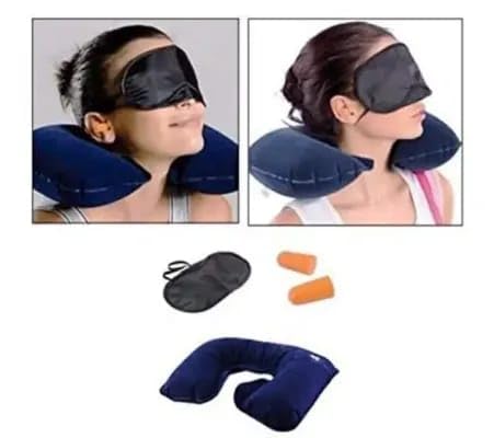 Travel Neck Pillow Travel Set 3 in 1 Eye Cover and Ear Plug and Sleep Rest