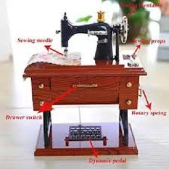 Mini Treadle Sewing Machine Showpiece with Music Box Best for home decoration Size: Height: 16cm Weight: 8cm Length: 13.6cm
