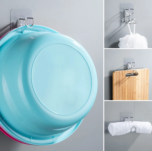 Wall Mounted Self Adhesive Wall Hook Reusable Hooks for Hanging Applicable to Kitchen and Bathroom Sticky Hooks