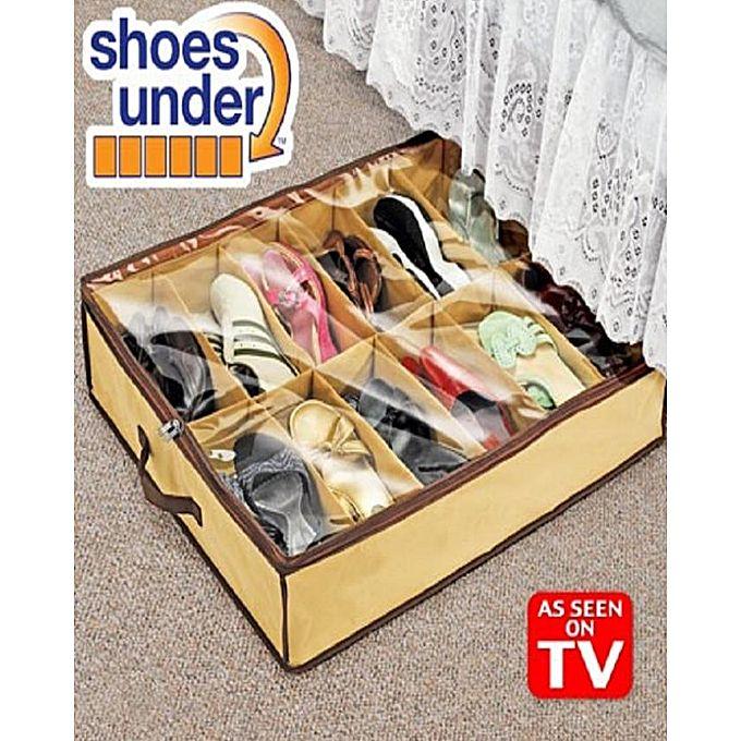 Shoe Organiser - Brown 12 Pair