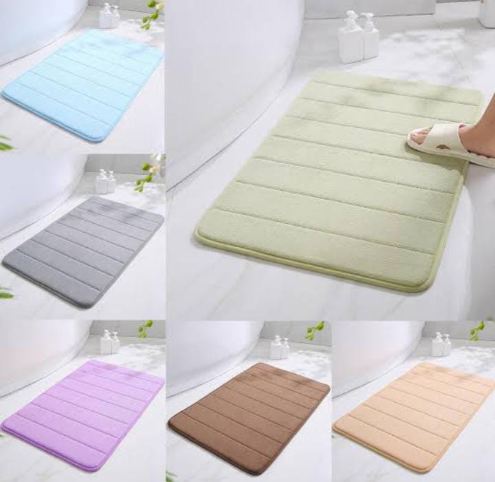 Absorbent velvet memory foam bath mat 22 x 16 Inch Pebble Embossed Washable & Anti Slip Floor Mat, Room Mat, Bath Room Toilet Mat, Decoration Area Rug