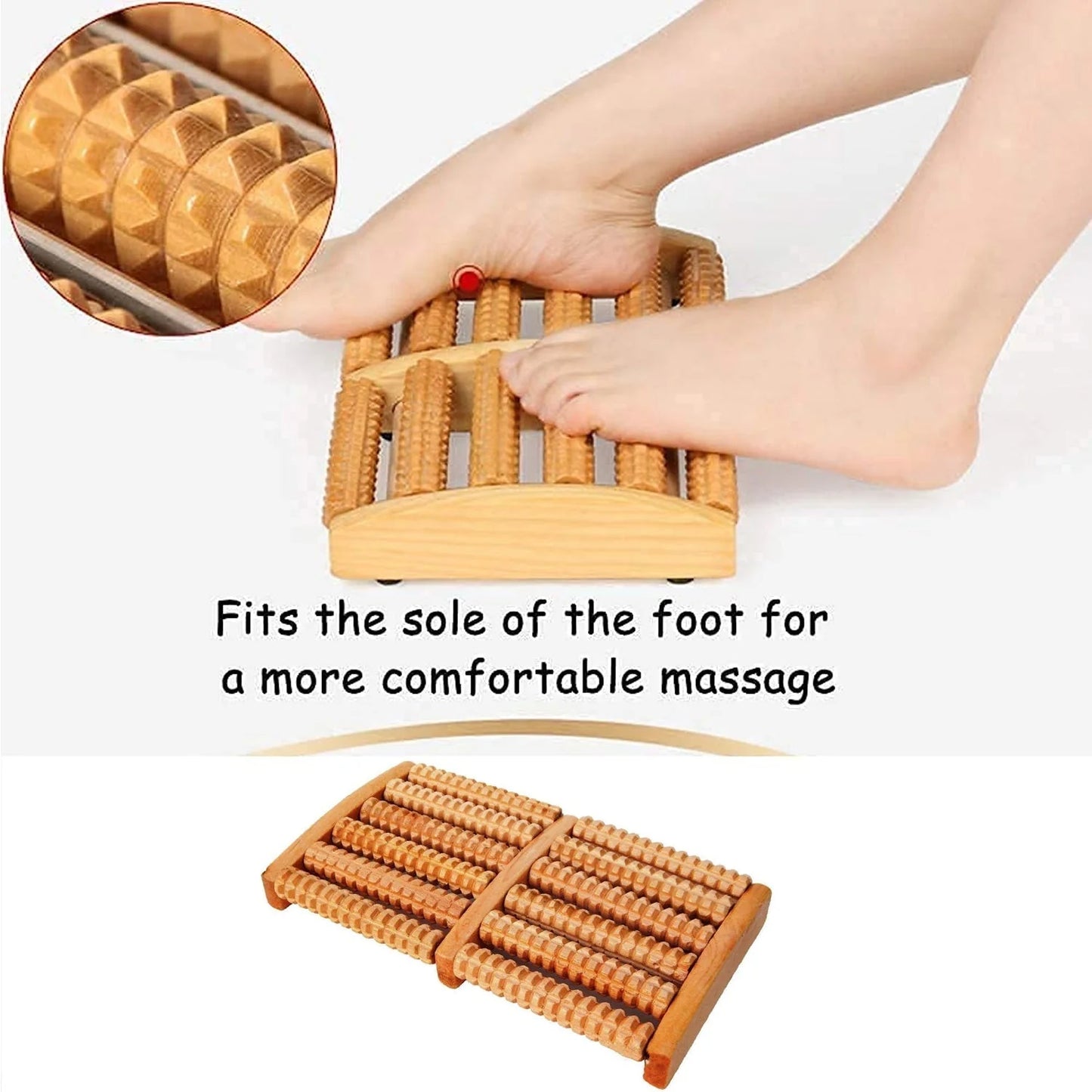 Massage Roller – Stress Relief Wooden Roller Foot Massager