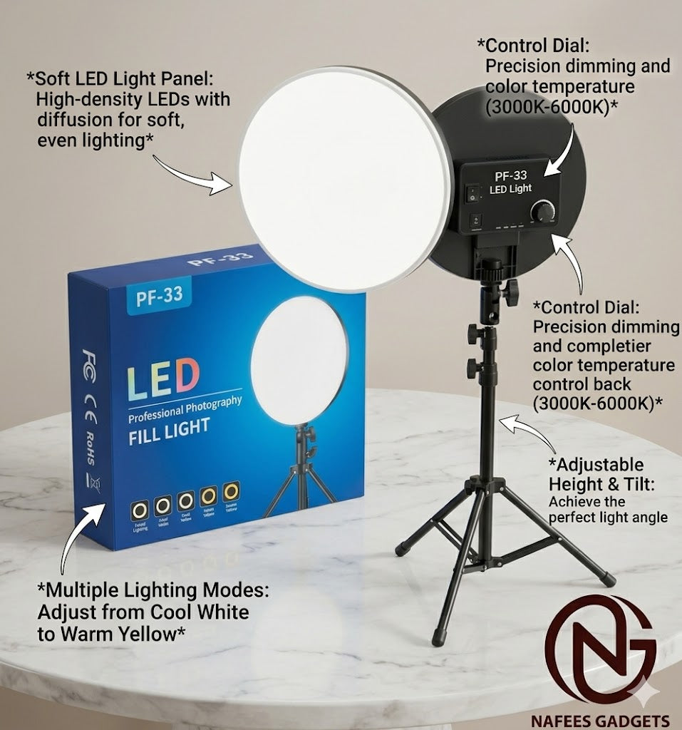 Professional PF-33 LED Photography Fill Light – Brighten Your Content