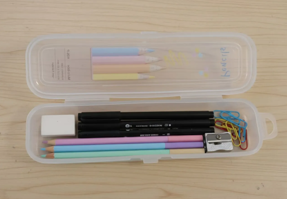 Portable Plastic Makeup Brushes Box Organizer Eyebrow School Pencil Chopstick Transparent Accessories Storage Box