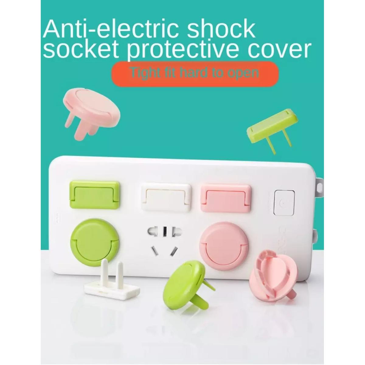 Pack of 10 - Plastic Socket Cover 2 and 3 Hole Child Electrical Safety, (5+5) 2 and 3 hole mix - Multicolour