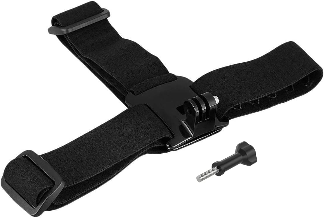 GoPro Head Strap Mount - Adjustable Elastic Head Belt for Action Cameras (Hero 11/10/9/8/7/6/5/4/3, Session & Insta360)