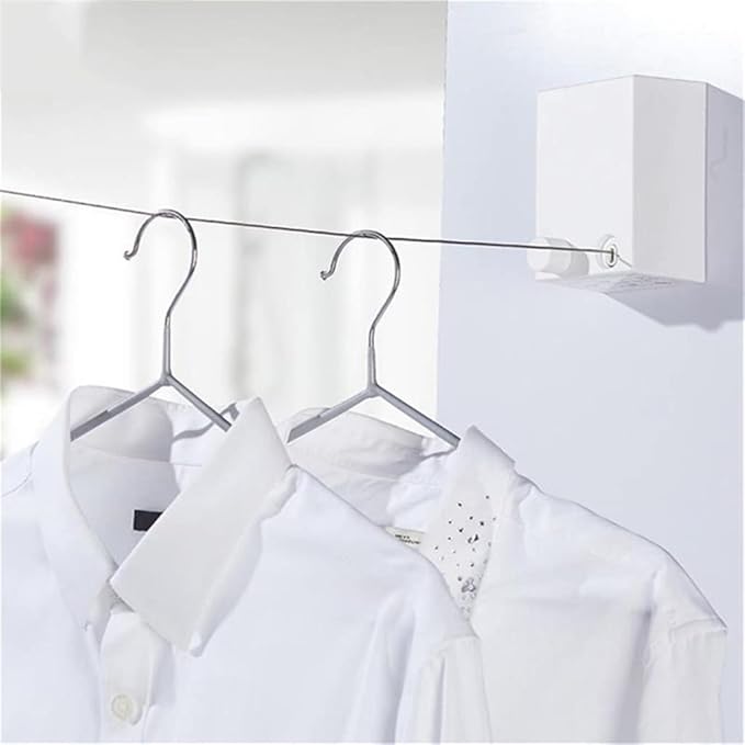 Wall Mounted Drying String Retractable Clothesline Heavy Duty Rope 4.2M