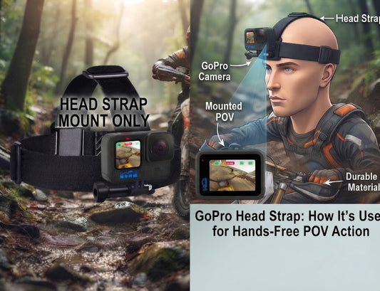 GoPro Head Strap Mount - Adjustable Elastic Head Belt for Action Cameras (Hero 11/10/9/8/7/6/5/4/3, Session & Insta360)