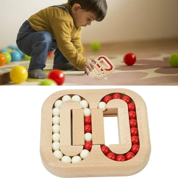 Magic Beans Cube Fingertip Fidget Spinner Toys Wooden Maze Game Stress Relief Leisure Planar Ball Educational Early Education Rolling Magical Bean Cube Balls