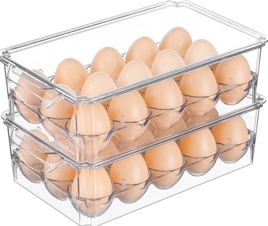 1Pc Egg Storage Holder Box 18 Grid Acrylic Tray Refrigerator Eggs Organizer Pack of 1