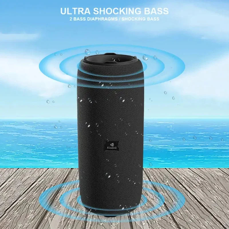 Kisonli Q22 Plus 16w Bt/fm/usb/tf/aux/tws Waterproof Portable Speaker