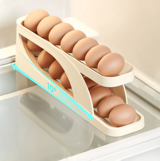 Egg Box Rolling Tray Storage Container Organizer Holder For Refrigerator Storage Case 14 Grid