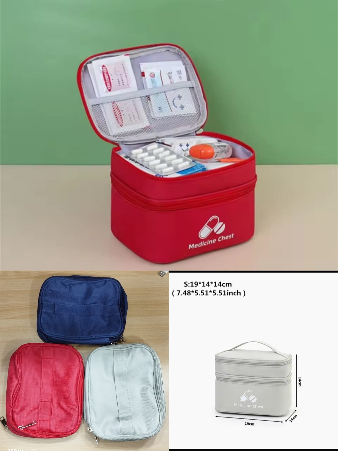 Portable Double Layer Medicine Storage Bag | First Aid Pouch