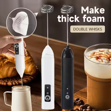 Portable Electric Coffee Frother & Milk Mixer - Handheld Adjustable Speed Foam Maker For Latte & Cappuccino