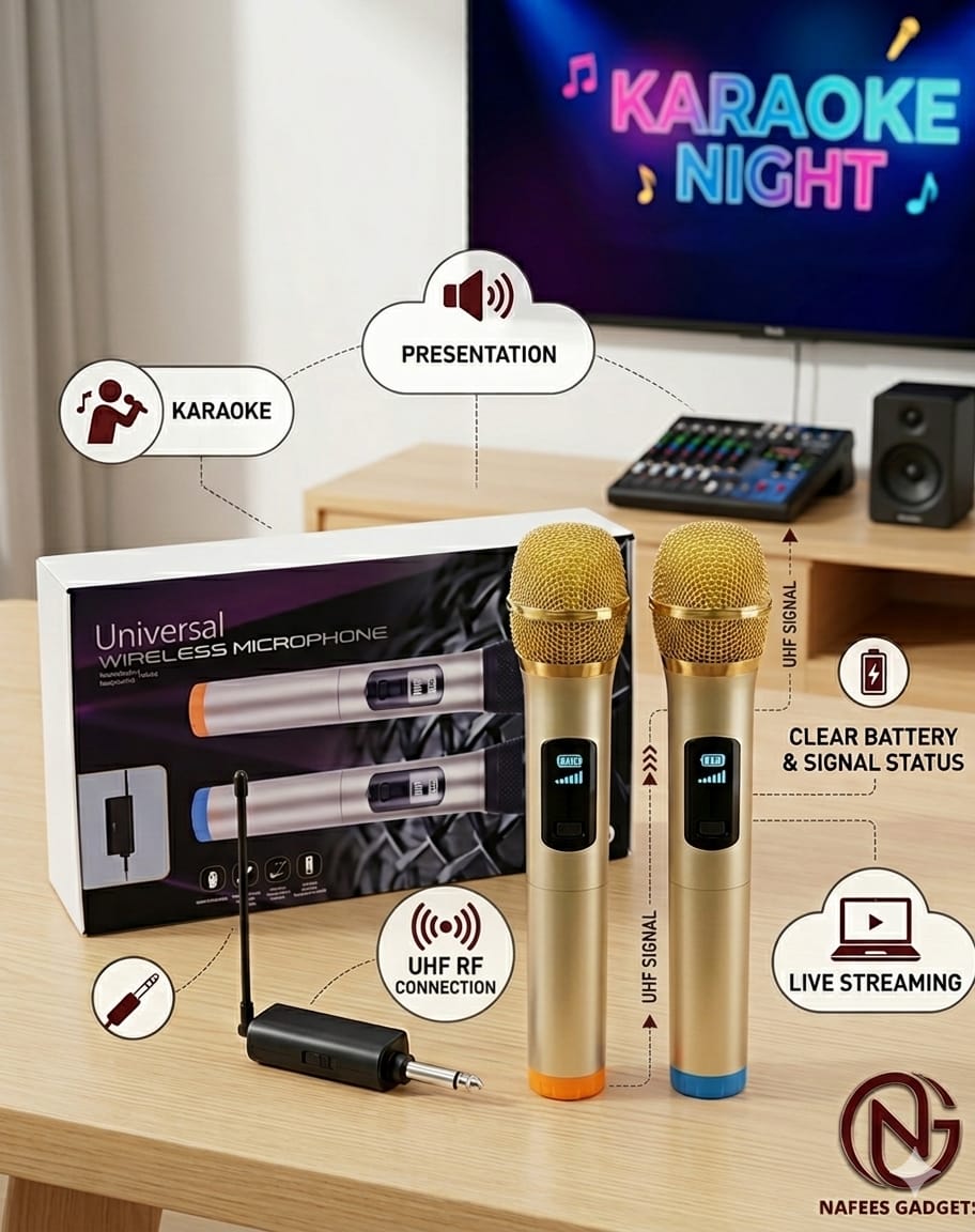 LT125 Dual Wireless Microphone Set with Receiver – Professional Gold Edition