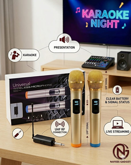 LT125 Dual Wireless Microphone Set with Receiver – Professional Gold Edition