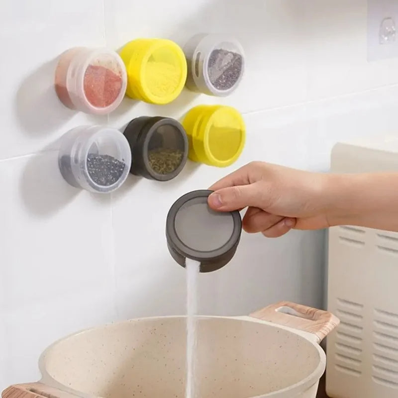 3pcs Magnetic Spice Jar Plastic Spice Container Storage Box With Transparent Lid