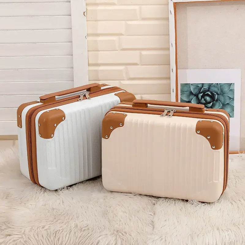 Waterproof Mini Travel Cosmetic Suitcase Storage Portable Makeup Storage Box Cosmetic Travel Case Waterproof, Cosmetic Box Vanity Box Mini Suitcase Women