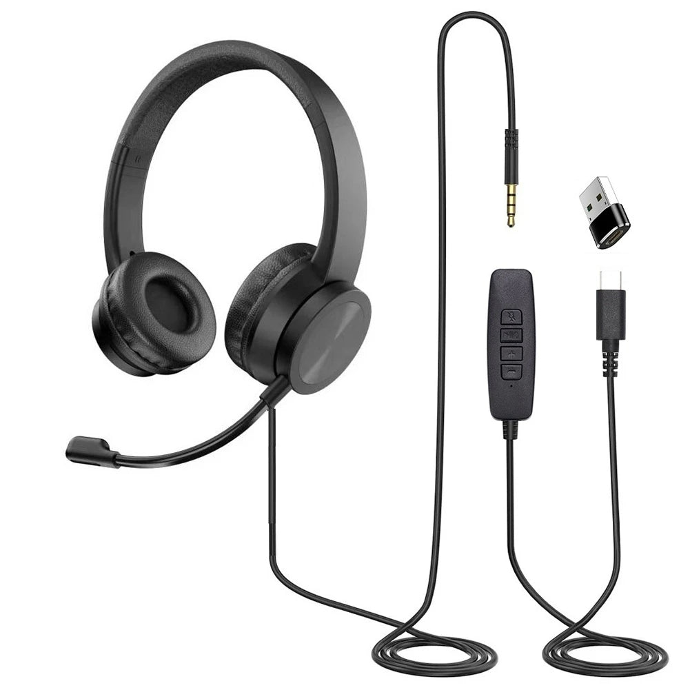 STEREO 3.5MM USB HEADSET WITH NOISE CANCELLING