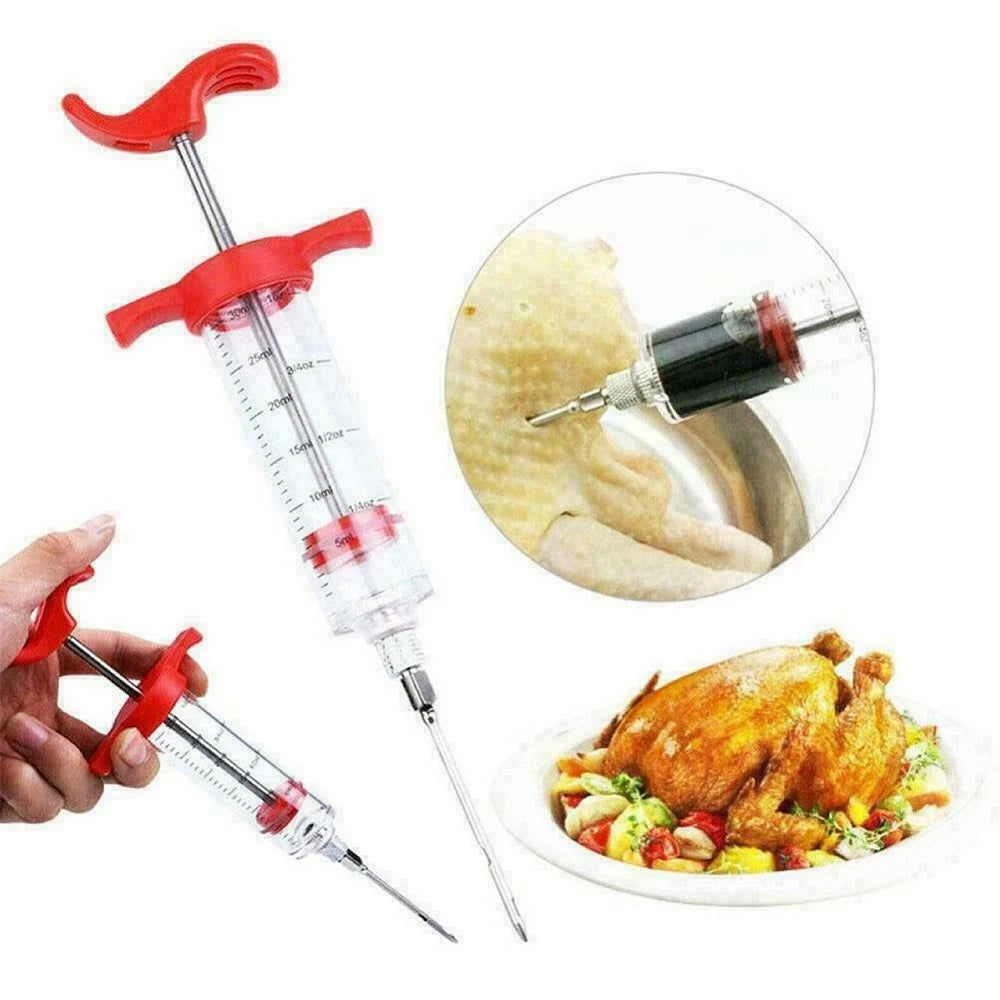BBQ Meat Flavor Injector – 30ml Marinade Kitchen Tool for Chicken & Meat Sauces