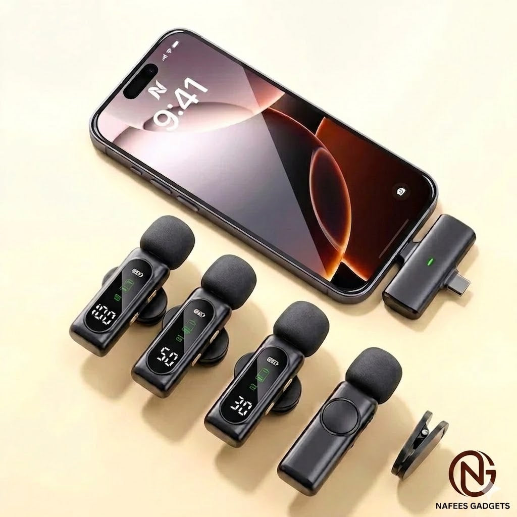 T90 Wireless Microphone (1-to-4) - Sabse Behtareen Solution for 4-Person Podcasts & Interviews