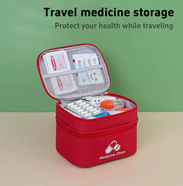 Portable Double Layer Medicine Storage Bag | First Aid Pouch