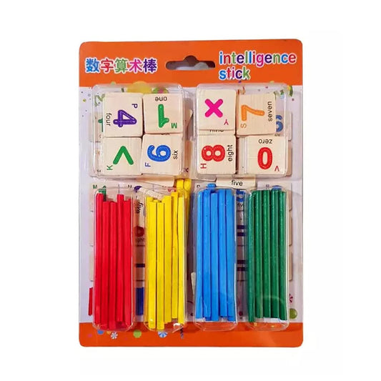 Toy Intelligence Sticks/Counting Sticks Wooden Intelligence Sticks, Montessori Toys / Wooden Toys / Math Educational Toy Counting Rods and Number Cards