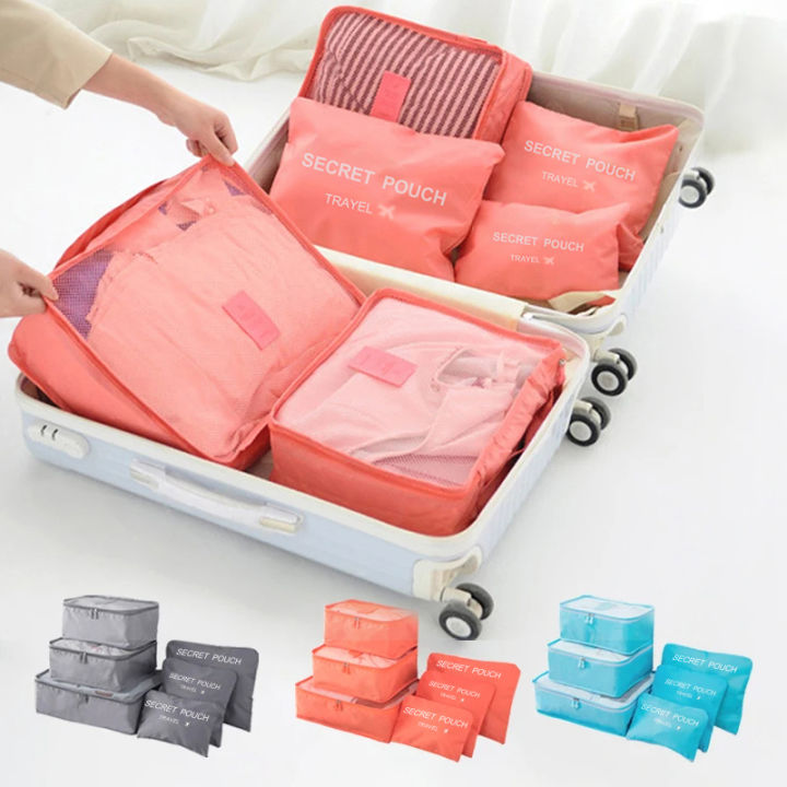 Floral Travel Storage Organizer Set - 6 Pcs Luggage Packing Cubes & Laundry Pouches | Nafees Gadgets