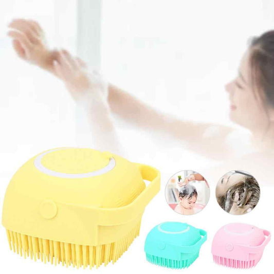 Silicone Massage Bath Brush Liquid Soap Dispenser - Multi color 1Pcs