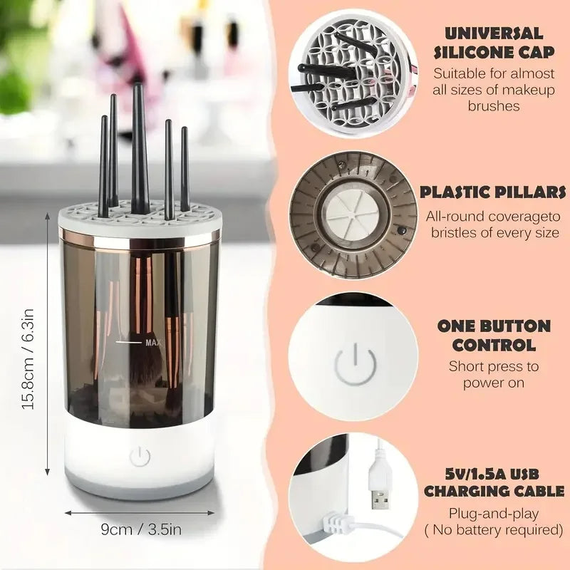 Automatic Makeup Brush Cleaner & Dryer - Professional Cosmetic Tool Washer