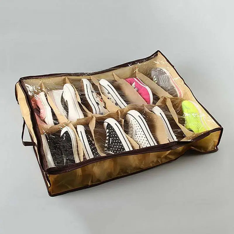 Shoe Organiser - Brown 12 Pair