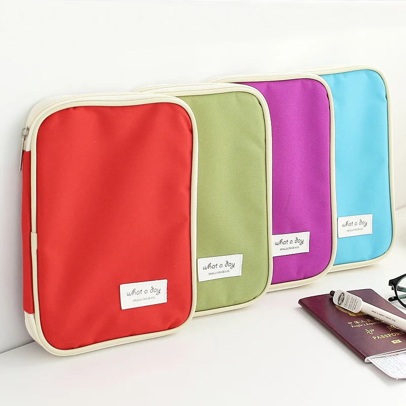 Zippered Travel Document Organizer - RFID-Blocking Wallet & Passport Case
