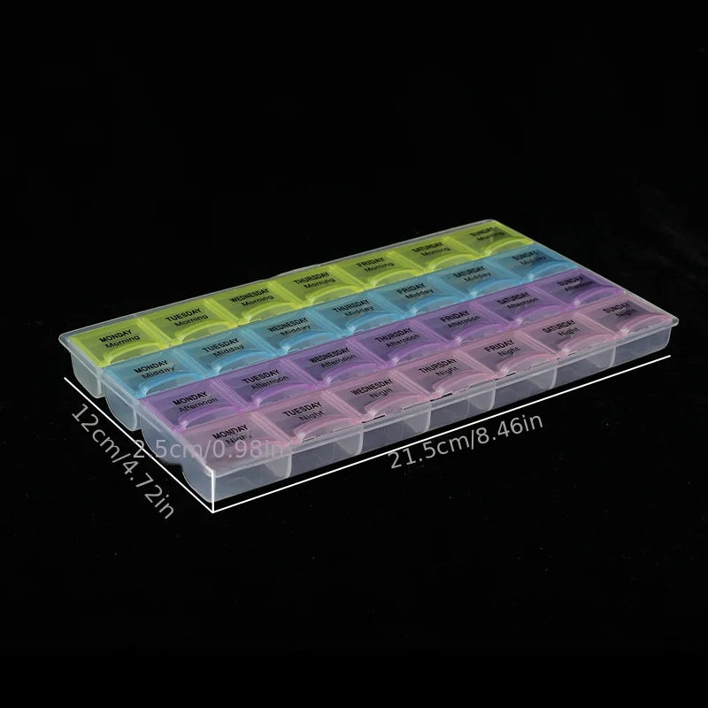 7 Days/ Week Transparent Lid Tablet Pill Box Holder/ Medicine Storage Organizer