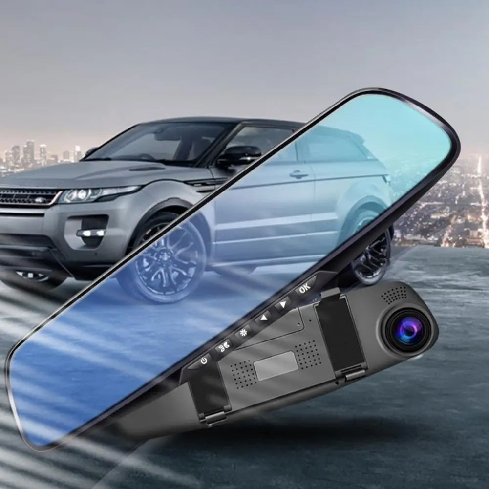 Car DVR Mirror DUAL Camera Front/Back 1080p - Black