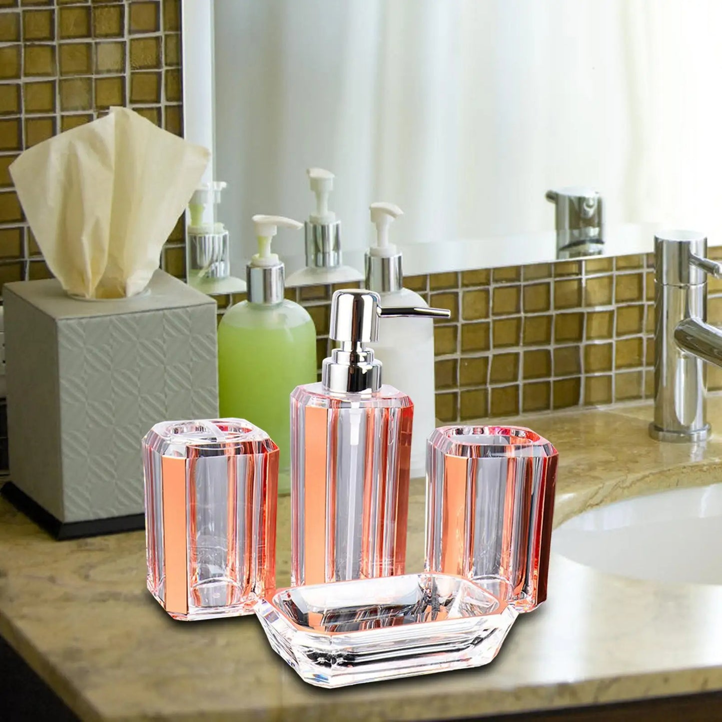 6-Piece Acrylic Bathroom Set