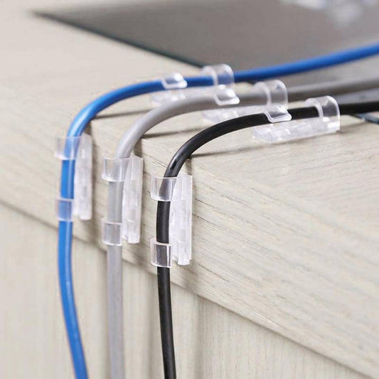 16Pcs Self Adhesive Crystal Design Cable Clips Organizer Desk Mouse Cable Wire Holder