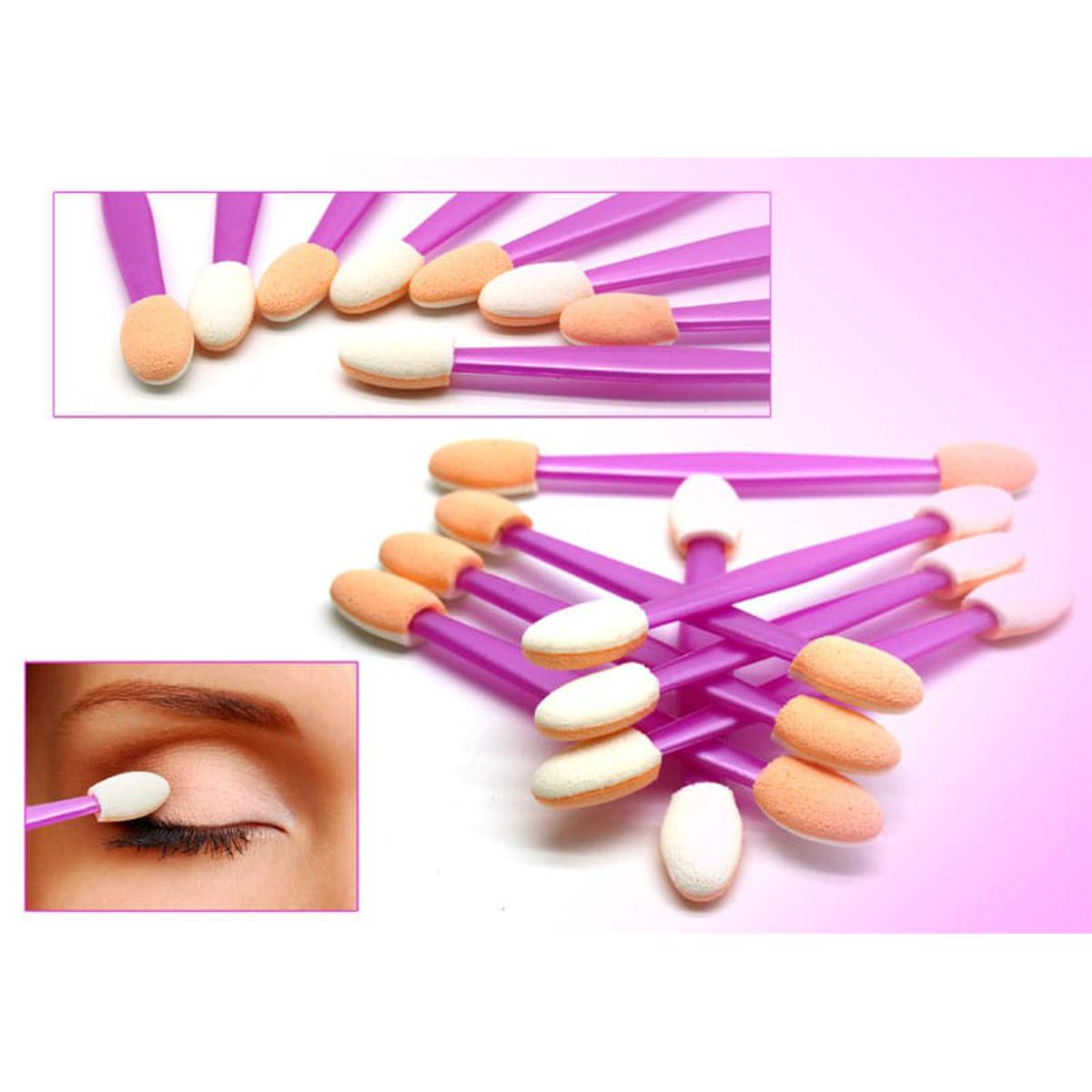 Pack of 1(10Pcs) Disposable Dual Sides Eye Shadow Sponge Applicator Eyeshadow Brushes Makeup Brush - Multi