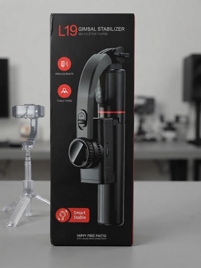 L19 Handheld Gimbal Stabilizer with Bluetooth Selfie Stick Tripod – Professional Anti-Shake Single Axis Gimbal for Smartphones